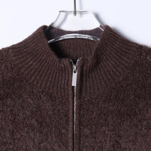 271SDSA秋冬新款痞帅男装潮牌短款绒面拉链立领针织衫百搭开衫毛衣 商品图2