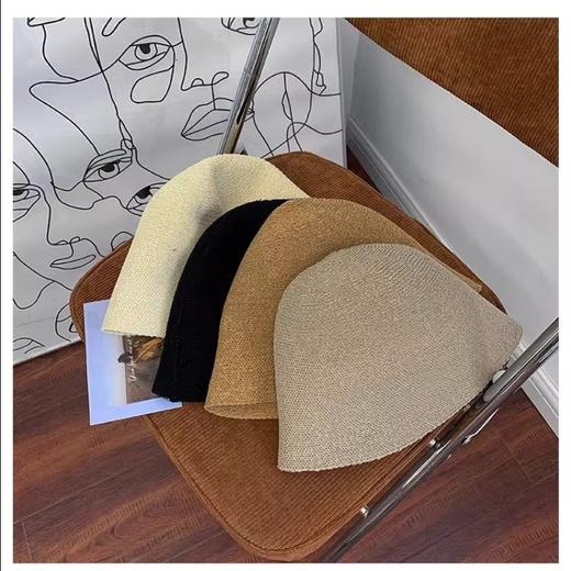 空白诗日系冷淡风遮脸针织圆顶渔夫帽YFM款 商品图0