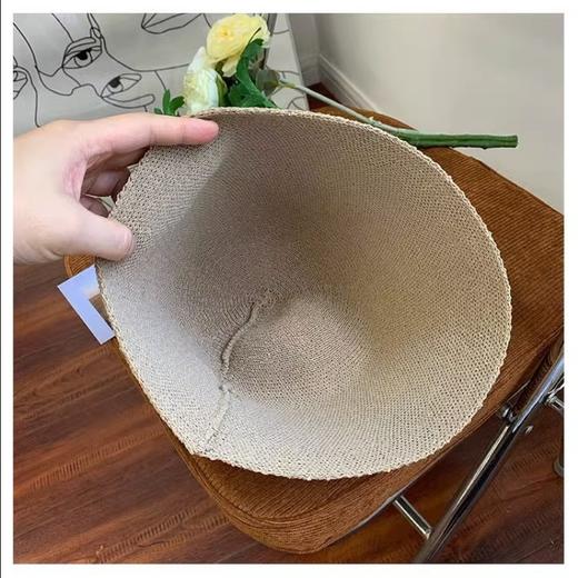 空白诗日系冷淡风遮脸针织圆顶渔夫帽YFM款 商品图5