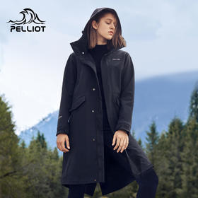 伯希和户外软壳衣女中长款防风休闲显瘦运动风衣透气耐磨登山外套