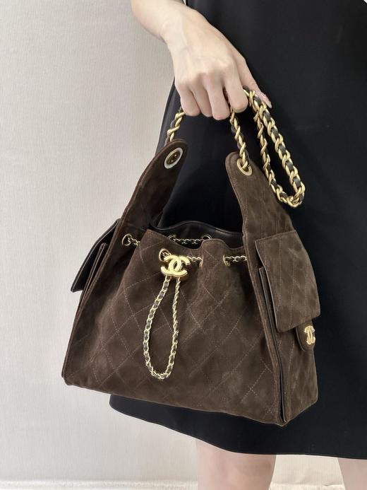 香奈儿 25k HOBO bag 小牛皮拼麂皮 单肩包 小号 (LZ) 商品图3