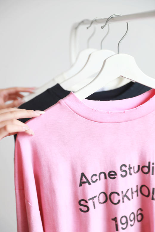 复古做旧脏洗tee。3700大洋一件の字母印花磨边氛围感长袖A071988 商品图4