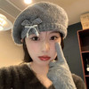 【软fufu减龄！大头围显脸小|ins韩系甜妹】韩版甜美帽子女蝴蝶结贝雷帽秋冬保暖针织帽大头围休闲百搭毛线帽。hb 商品缩略图3