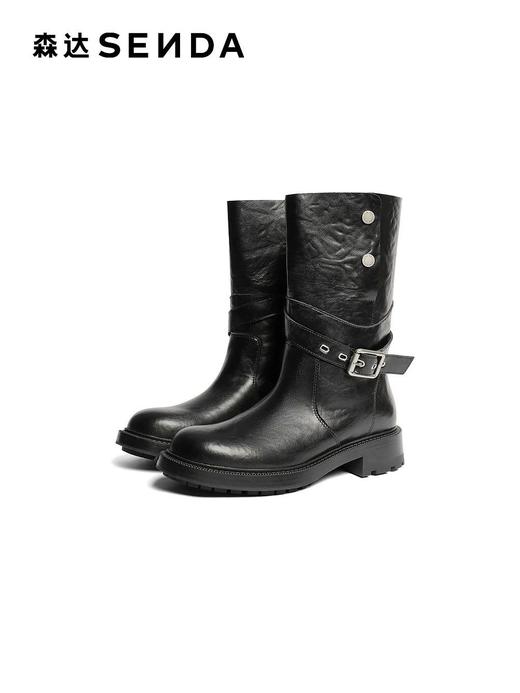 【云粉节】BF楼森达时装靴2025冬季新款皮带扣潮流休闲中靴XVL01吊牌价1099活动价539 商品图2