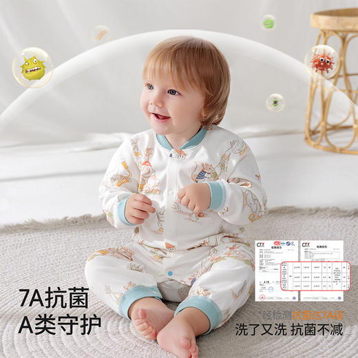 贝肽斯婴儿衣服春秋季连体衣男女宝宝睡衣长袖打底外穿哈衣爬服 商品图5