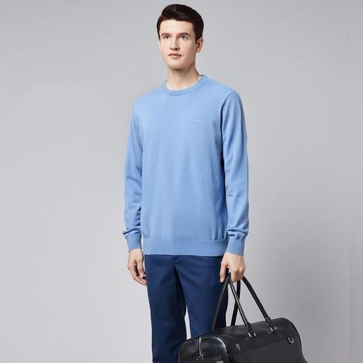 罗蒙春秋圆领套头针织衫男士圆领毛衣胸标印花针织衫男亲肤保暖百搭毛衣男 商品图2