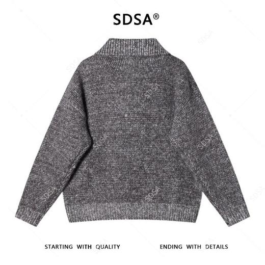 22653SDSA男士秋冬新款痞帅男装简约时尚纽扣翻领针织衫百搭套头毛衣 商品图5