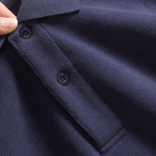 岛国单！重磅380克!秋冬新款纯棉简约加厚长袖POLO衫T恤打底衫男！ 商品图2