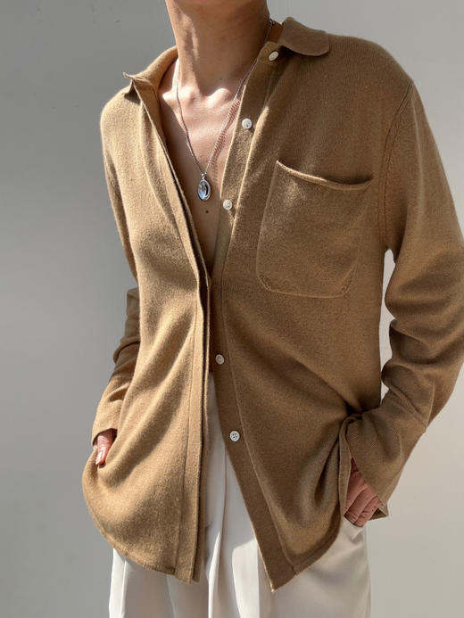 Puree｜#1968 Long Shirt 羊绒长衬衫 [  白 / 驼 / 灰  ] 商品图4