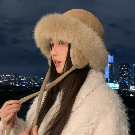 【护耳加绒！显脸小】帽子女秋冬季毛绒百搭保暖帽户外加厚蒙古帽显脸小防寒耳包雷锋帽。hb 商品图1