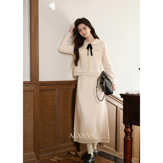 鹿向南「无声浪漫」小香风杏色气质外套高级感毛衣开衫上衣女秋季 商品图2