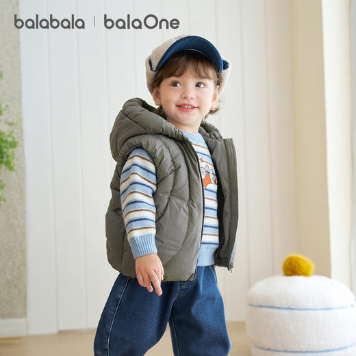 巴拉巴拉balaOne儿童羽绒马甲女童男童外套上衣新款童装2025秋冬 商品图0