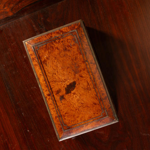 清	瘿木铜包边文房盒 商品图2