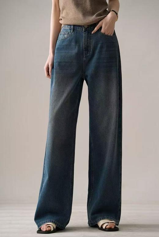 ED同款窄版阔腿复古水洗牛仔裤 商品图1