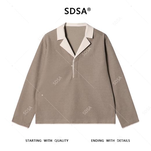 25286SDSA男士秋冬新款痞帅男装潮牌撞色拼接翻领卫衣百搭时尚套头上衣 商品图1