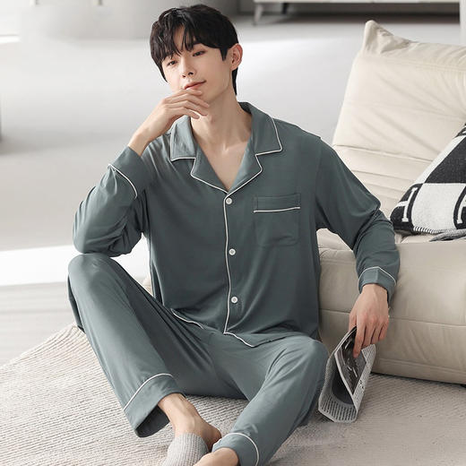 2025新款男士睡衣秋冬季大码长袖春秋款青少年冬天男生家居服套装 商品图7