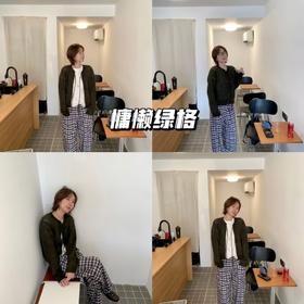 新品上身丨绿针织格纹裤，咖啡屋质感穿搭的满分选择👌