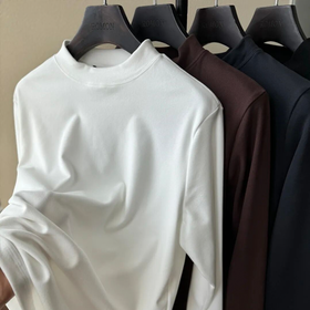 【买一送一69.9元】罗蒙男士双面德绒打底衫  | 重磅双层加厚中领打底衫，裸穿蓄热保暖，羊绒似的手感软糯绵密【7-10天发货】