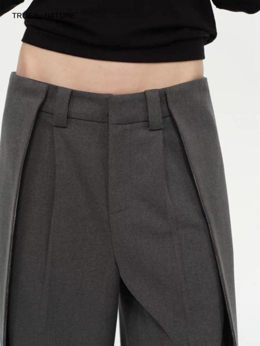 TRUE by NATURE/25SPK03/设计感搭片格纹假两件阔腿休闲裤 商品图2