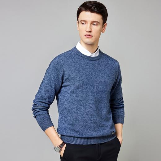 罗蒙秋冬厚款保暖针织衫男士毛衣套头圆领针织衫基础百搭打底毛衣男 商品图1