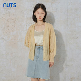 NUTS商场同款夏季时尚休闲简约高腰纯色水洗牛仔半裙女231065079B