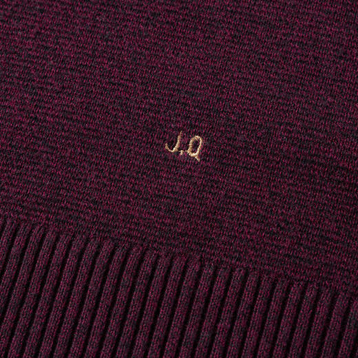 【棉混纺】罗蒙春秋针织衫毛衣男士下摆绣花打底衫基础百搭纯色简约毛衣男针织衫 商品图8