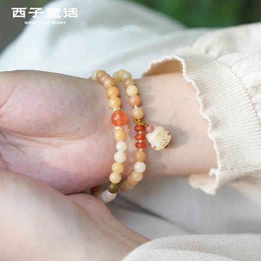 【预售3-5天】【灵隐景区直发】福猫招米手串风化菩提手串五行能量串珠天然檀香合香珠女款 商品图0