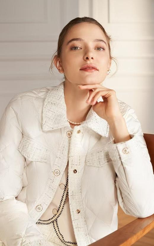 90白鸭绒绒小香风轻薄羽绒服外套 商品图0