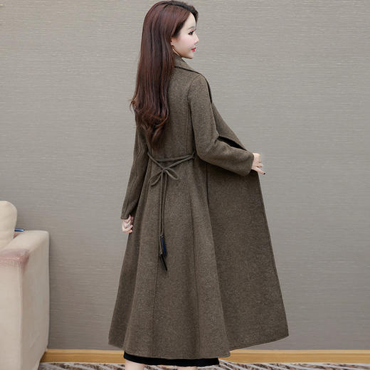 QYM YM25195-Y时尚毛呢外套厚款气质优雅宽松休闲呢子大衣 商品图2