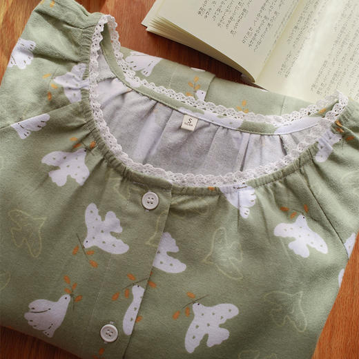 【全棉磨毛】两种风格~2025新款春秋套头睡衣女款家居服套可外穿纯棉长袖长裤 商品图5