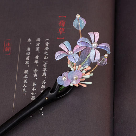 JGL手工缠花成品花朵发簪日常盘发簪子新中式古风汉服马面裙头饰发钗 商品图3