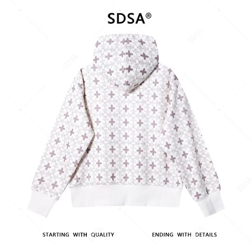 WT259SDSA男士秋冬新款痞帅男装简约撞色十字烫钻拉链连帽卫衣百搭时尚 商品图5