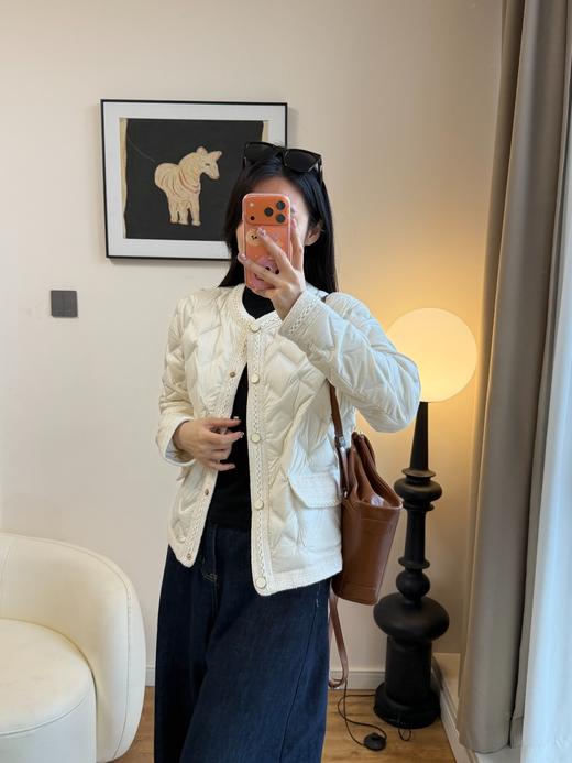 雅y同款90白鸭绒小香风短款羽绒服外套 商品图5