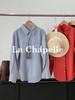 会员福利【挺阔有型/高品质】拉夏贝尔/La Chapelle通勤排扣翻领衬衫女2025秋季新款一字假口袋长袖宽松长袖衬衣 商品缩略图0