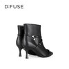 Dfuse迪芙斯2025冬季新款时尚女靴简约朋克铆钉条带短靴瘦瘦靴DFD4116018 商品缩略图8