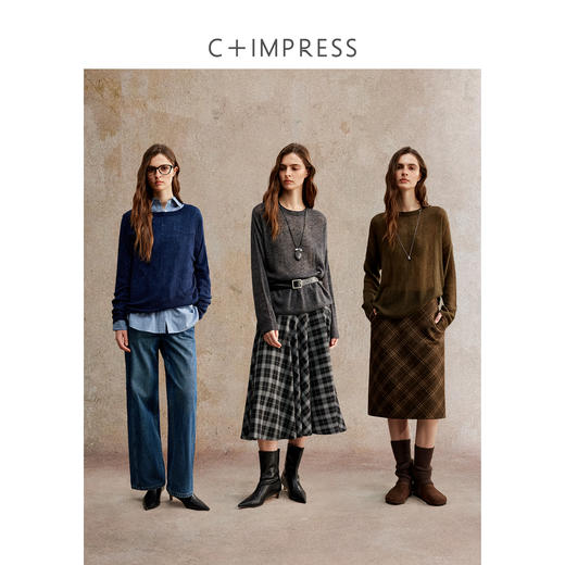 宽松圆领桑蚕丝羊绒慵懒针织毛衫 商品图4