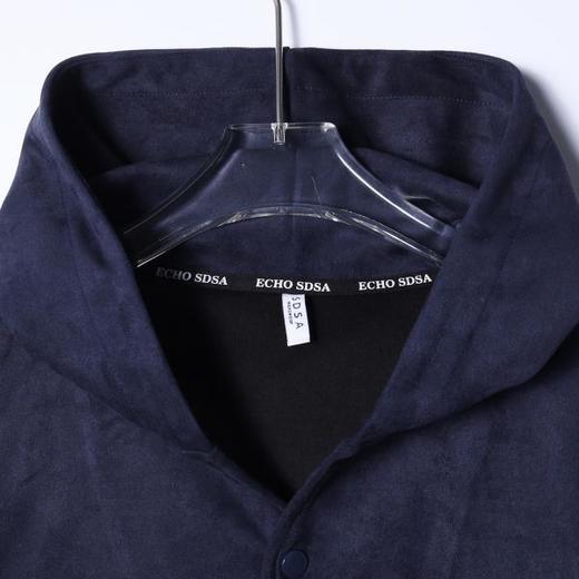 WY1149SDSA男士秋冬新款痞帅男装韩版简约纯色按扣连帽卫衣百搭宽松上衣 商品图2