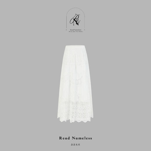Read Nameless /重工钩花白色长半裙 2025/10/11 商品图5