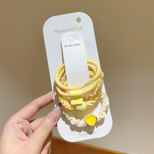 (颜色随机)橡皮筋扎头发圈发饰 5条/卡 商品图1
