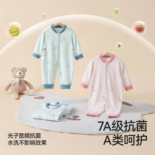 [专场福利] 贝肽斯婴儿衣服连体衣秋季长袖桑蚕丝新生儿男女宝宝哈衣爬服春秋装 商品图3