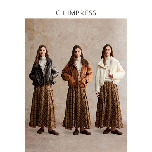 复古老钱风格纹印花飘逸中长半裙BQ2504017 商品图3