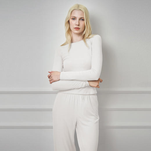 Solo seta女士纯色长袖长裤睡衣套装莫代尔桑蚕丝内搭25秋冬新款 商品图4