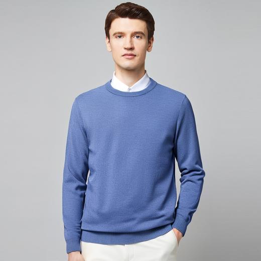 【长绒棉】罗蒙春秋弹力磨毛保暖针织衫男士毛衣打底衫圆领套头针织衫男 商品图1