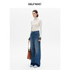 SELFWHO莱赛尔棉混纺复古做旧牛仔裤女2025冬新款宽松百搭直筒裤 商品缩略图1