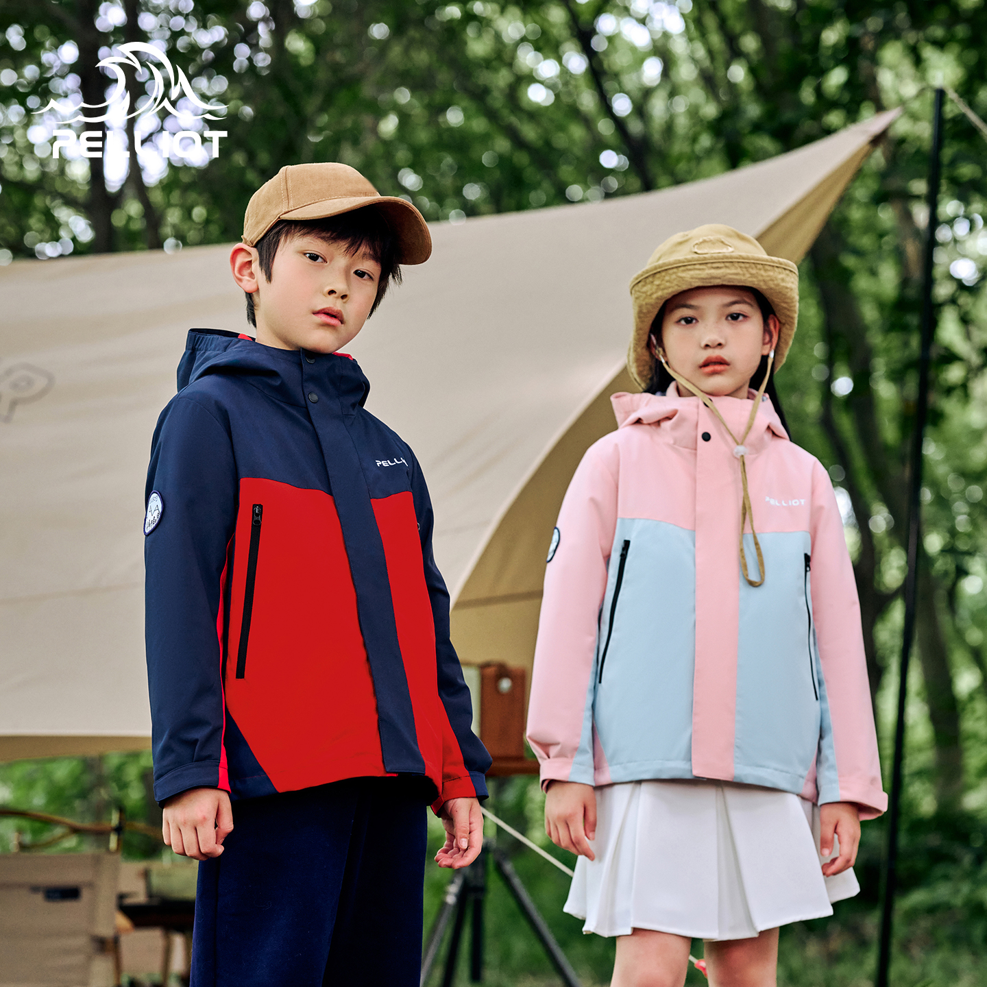 伯希和户外儿童三合一冬季新款男童女童防风防寒加绒保暖拼色外套