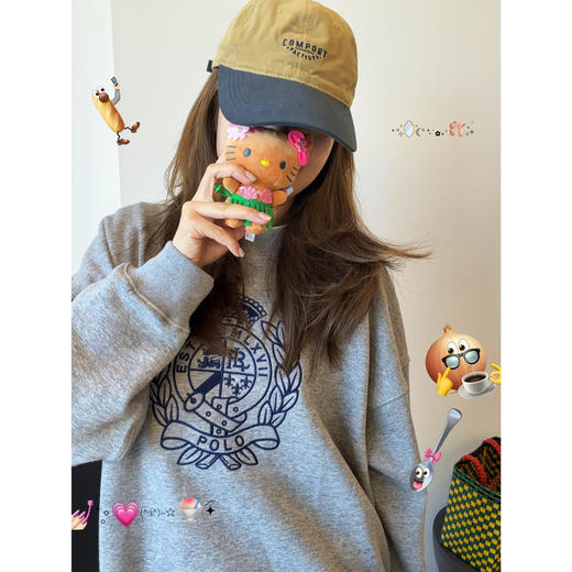 2510205   拉夫 刺绣饰章圆领卫衣 加绒 商品图8