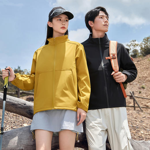 金莱克春秋单款男女同款防污耐磨透气时尚立领外套轻量化立领弹力软壳二级冲锋衣JLK25601 商品图5