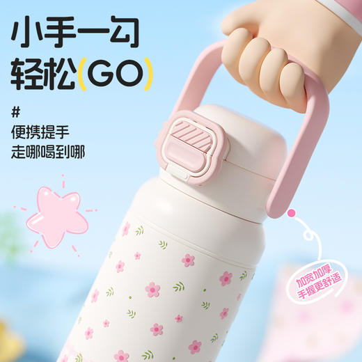 杯趣莫奈花园316L内胆不锈钢保温杯大容量双饮盖B-2064 商品图7