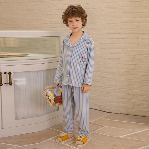 儿童家居服套装莫代尔开衫秋冬长袖长裤中大童睡衣秋女童新款睡衣 商品图6