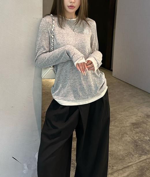 女款刺绣长袖T恤打底衫014 商品图3